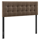 Modway Emily Fabric Upholstered Queen Size Headboard - Mocha-Premium Linen-Like Fabric