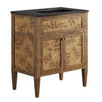 Modway Elysian 30" Wood Bathroom Vanity - Black/Brown-Modern Bathroom Vanity