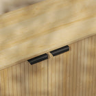 HOMCOM 55.1" L Fluted Sideboard Buffet Cabinet with Storage - Natural Wood-Raised legs make easy cleaning underneath