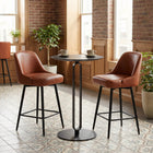 Zuo Keppel Swivel Counter Stool - Brown-Dimensions: 21.7" L x 19.7" W x 38.2" H