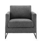 Modway Posse Upholstered Fabric Accent Chair - Black Charcoal-Non-Marking Foot Pins