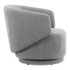 Modway Celestia Boucle Fabric Swivel Chair - Light Grey-Accent Chair Capacity: 330 lb