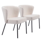 Zuo Aimee Dining Chair - Cream - Set of 2-Assembly not required