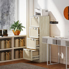 HOMCOM 4-Drawer Letter/A4 Filing Cabinet Lockable - Oak-Compact design takes up little floor space
