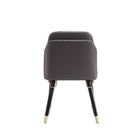Manhattan Comfort Estelle 20.08" Modern Faux Leather Upholstered Dining Chair - Pebble and Black-Delivered to you Fully Assembled! No Assembly Required