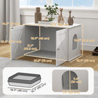 PawHut Hidden Cat Litter Box Enclosure - White-Spacious interior provides cat comfort 