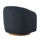 Modway Holland Swivel Chenille Fabric Armchair - Navy-Non-Marking Glides