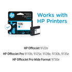 HP 936 Ink Cartridge - Standard Yield - Cyan-Page Yield: Approximately 800 pages