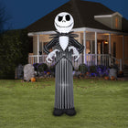 GEMMY Airblown Inflatable Halloween Jack Skellington with OPP Fan - 120"-Includes stakes and tethers