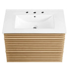 Modway Render 30" Wall-Mount Bathroom Vanity - Oak/White-9