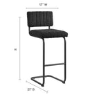 Modway Parity Boucle Bar Stools - Black Black - Set of 2-Boucle Fabric Upholstery