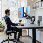 ShoppingAll Dual VESA Monitor and Laptop Mount with Fully Adjustable Gas Spring Arm and Office Desk Clamp - Black-8