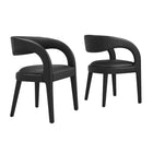 Modway Pinnacle Vegan Leather Dining Chair - Black - 2 Pack-Modern Dining Chair Set