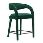 Modway Pinnacle Performance Velvet Counter Stool - Green Black - Set of 2-Assembly Required