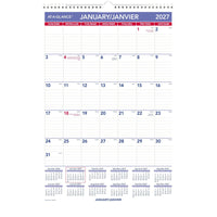 AT-A-GLANCE 2027 Monthly Wall Calendar - 17" H x 12" W - Bilingual-Page size: 17" H x 12" W