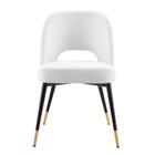 Modway Rouse Performance Velvet Dining Side Chair - White-Chair Weight Capacity: 331 lbs.