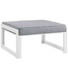 Modway Fortuna Outdoor Patio Ottoman - White/Grey-Modern Outdoor Ottoman