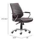 Zuo Enterprise Low Back Office Chair - Espresso-7