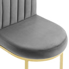Modway Isla Performance Velvet Dining Side Chair - Gold/Grey - 2 Pack-8