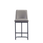 Manhattan Comfort Serena 17.71" Modern Leatherette Upholstered Counter Stool - Grey-Seat Height: 26.37 in