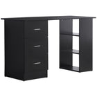 HOMCOM 47.25" Computer Desk with Storage - Black-A 47.25" long tabletop provides you with ample working area and space for your laptop 