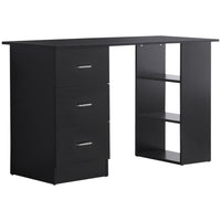 HOMCOM 47.25" Computer Desk with Storage - Black-A 47.25" long tabletop provides you with ample working area and space for your laptop 