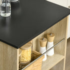 HOMCOM Modern Bar Table for Kitchen, Dining Room, Living Room - Natural Wood-Colour: Natural, Black