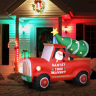 HOMCOM 6' Lit Inflatable Santa on Truck Christmas Yard Decoration-Use an inflatable piece to tie the display together 
