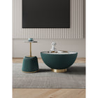 Manhattan Comfort Anderson Modern 28.15" Coffee Table and 15.75" End Table - Green - Set of 2-Coffee Table Features Beautiful Ceramic Marble Table Top