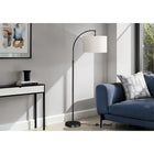 Monarch Specialties 65" H Contemporary Floor Lamp - Black Metal / Ivory / Cream Shade-Holds up to a 100W bulb (not included), this decorative lighting piece includes a convenient on/off foot switch for easy operation and versatility, creating the right ambiance to illuminate a living room, bedroom, or office
