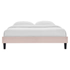 Modway Reign Performance Velvet Queen Platform Bed Frame - Pink-Wood Slat Support System