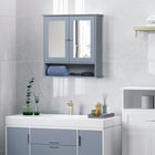 Kleankin Wall Mount Medicine Cabinet with Mirror - Grey-Space saving, can be hung on a wall or over the toilet