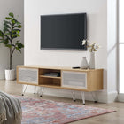 Modway Nomad 59" TV Stand - Oak-Sliding Mesh Doors
