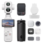 DJI Osmo Pocket 4P Vlog Combo - Pearl White-1-Inch CMOS & 17-Stop Dynamic Range, Dual Cameras with 4 Focal Lengths, 60mm for Natural Portrait