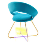 Modway Nouvelle Performance Velvet Dining Chair - Gold/Blue - 2 Pack-Chair Weight Capacity: 331 lbs.