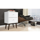 Manhattan Comfort Liberty 2.0 Nightstand, White (204AMC6)-Upon Assembly, Measures: 17.72" Length, 27.09" Height, 14.7" Depth.