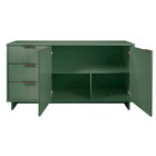 Manhattan Comfort Granville 55.04" Modern Sideboard - Sage Green-Featuring 25mm of Board Thickness Made of High Quality Solid Wood and Solid Wood Ribbed Drawer Front