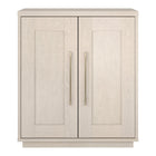 Hudson&Canal Tillman 28"W Accent Cabinet - Alder White-Features two swing-out doors, adjustable center shelf, and a cable management cut-out