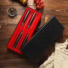 Minimal 4-Pieces Damascus Black G10 Steak Knife Set, Service for 4-Cutting surface: Recommended cutting surface: wood, rubberized boards and high-end composites, and quality plastics such as polyethylene made acceptable cutting surfaces – those will help protecting and prolong knife’s edge. Avoid glass, metal countertops and other rigid none forgiving surfaces