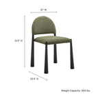 Modway Hayley Upholstered Fabric Dining Side Chair - Black/Leaf-Padded Seat