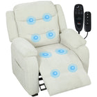 HOMCOM Power Massage Recliner with Quiet Motor - Beige-Eight massage points target back, lumbar, thighs and legs easing everyday fatigue