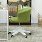 Vinsetto Fluffy Armless Office Chair with Adjustable Height - Light Green-Assembly required