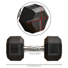 Soozier 35 lb Rubber Hex Dumbbells Weight Dumbbell Hand Weight Barbell for Body Fitness Training - Black-Hexagon shape design helps to prevents rolling during your workout or while in storage 