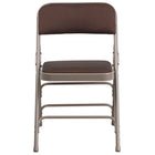 Flash Furniture HERCULES Series Curved Triple Braced & Double Hinged Brown Patterned Fabric Metal Folding Chair-Set of 4 Padded Metal Folding Chairs