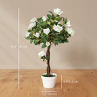 Outsunny 3' Decorative Artificial Rose Tree with Realistic Flowers - White-For indoor or outdoor use—great for homes, offices, and more 