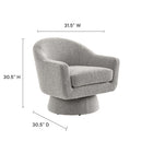 Modway Astral Boucle Fabric Swivel Chair - Taupe-Boucle Fabric Upholstery