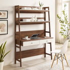 Modway Bixby 49" Office Desk - Walnut White-Particleboard & MDF