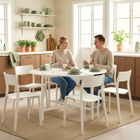 HOMCOM 47" Steel Frame Drop Leaf Folding Dining Table for 2-4 - White-With a unique circular top, this kitchen table seats up to six