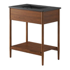 Modway Zaire 30" Bathroom Vanity - Walnut/Black-Wood Grain Veneer