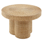 Modway Ainsley 32" Round Natural Rattan Coffee Table - Natural-Natural Rattan